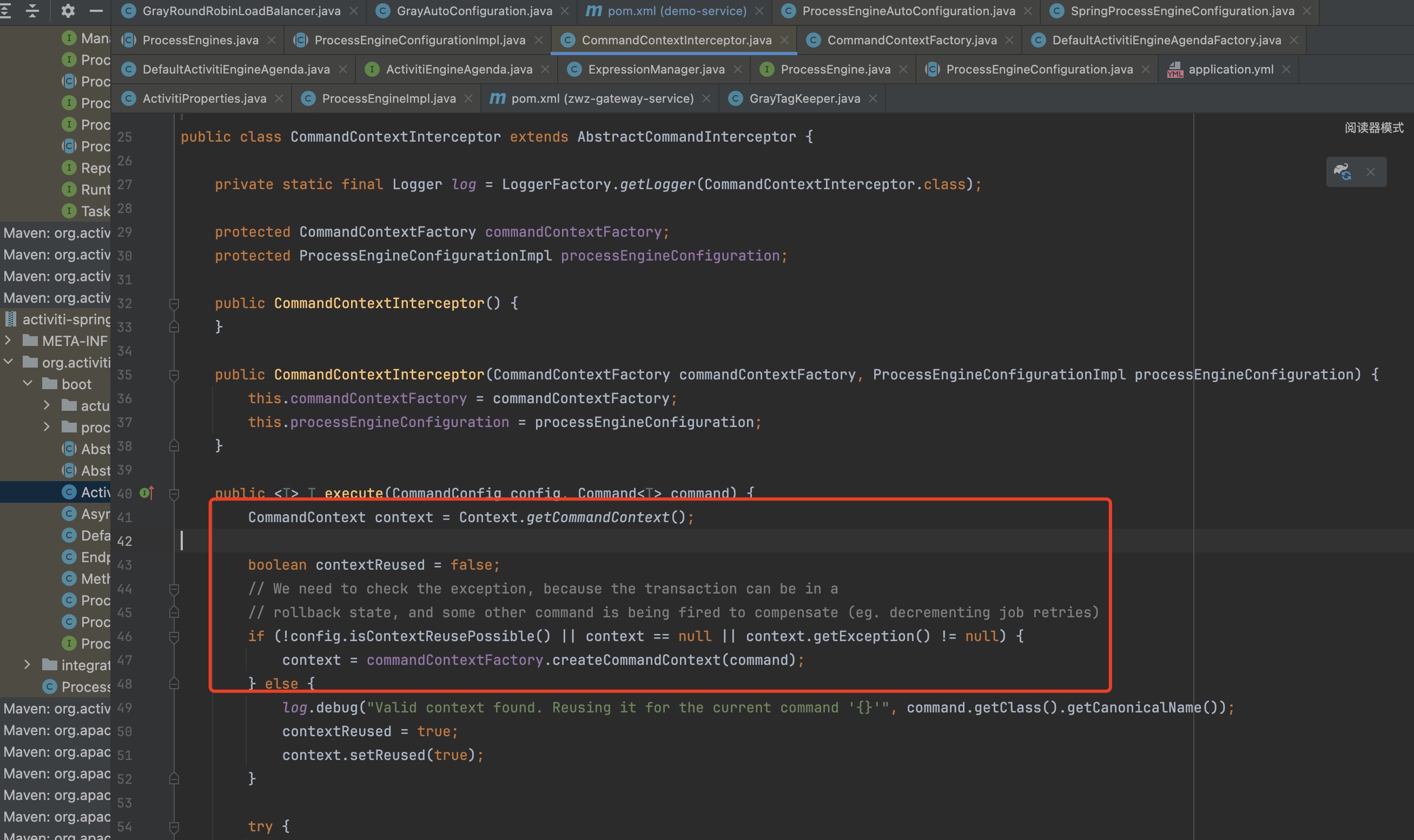 CommandContextInterceptor